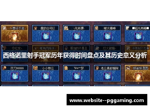 西格诺里射手冠军历年获得时间盘点及其历史意义分析 西格诺里射手冠军历年获得时间盘点及其历史意义分析